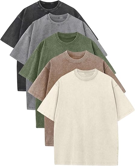 Men’s Oversized Vintage Acid-Wash T-Shirt – 100% Heavyweight Cotton Streetwear for Gym & Everyday Wear