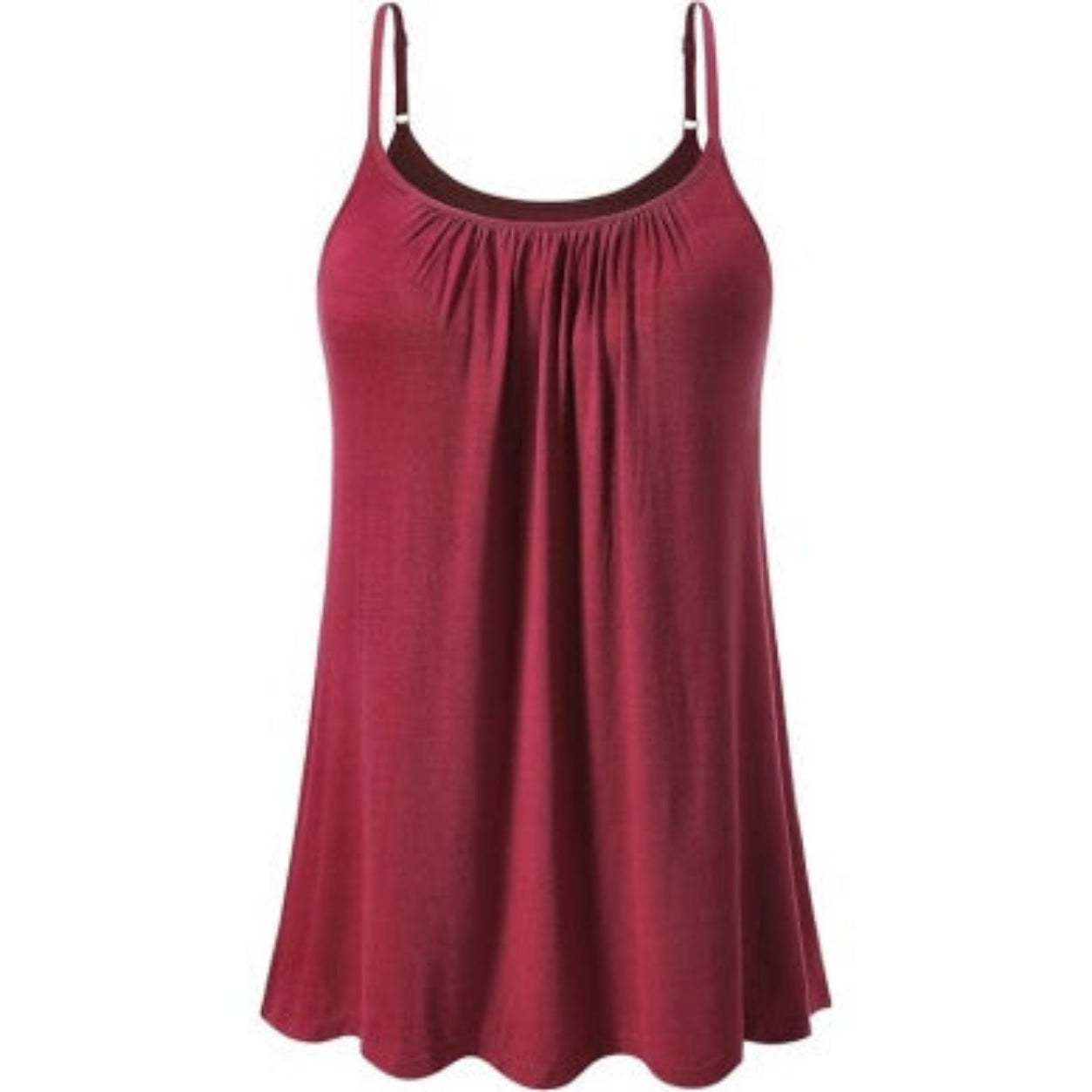 Women's Cool Flowy Bra Cami | with Built-in Cups | Relaxed Fit | Adjustable Spaghetti Strap