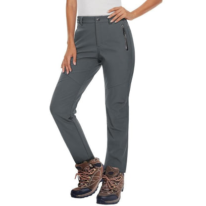 Women's Waterproof Insulated Snow Pants - Women's Clothes Fitted Cut Polyester Blend Cargo Jogger Pants with Zip,