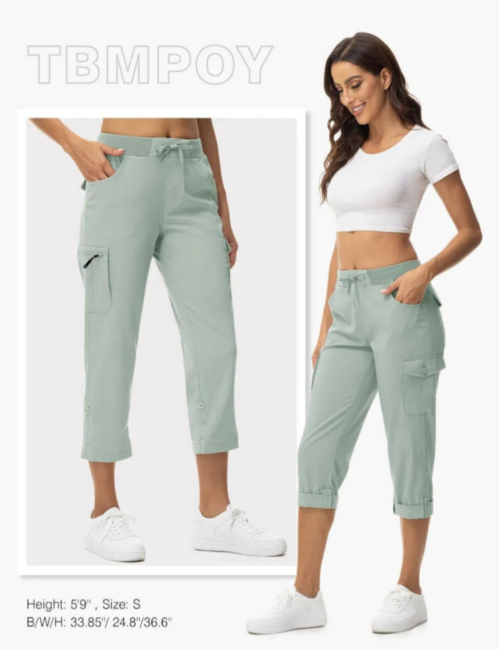 🔥Women's Cargo Capris Lightweight Hiking Pants Shorts Cropped Cotton
