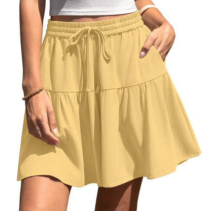 ✨Womens Linen Blend Wide Leg Flowy Culotte Shorts Drawstring Loose Fit Summer Casual Lightweight Comfy Vacation Wear☀️