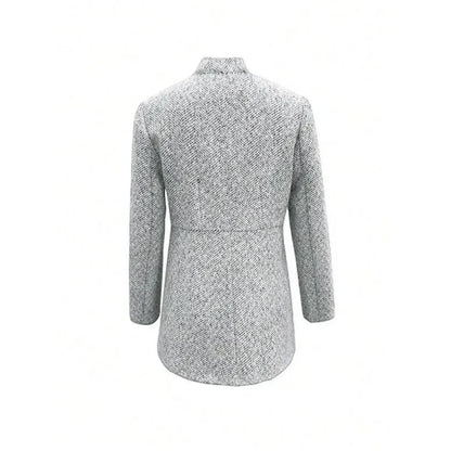 Women's Solid Color Pocket Long Sleeve Front Open Coat