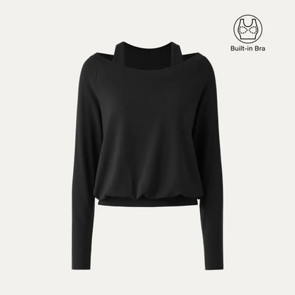 Women's Heat-Tech Multi-Wear Layering Bra Top - Long-Sleeves Minimalist Design