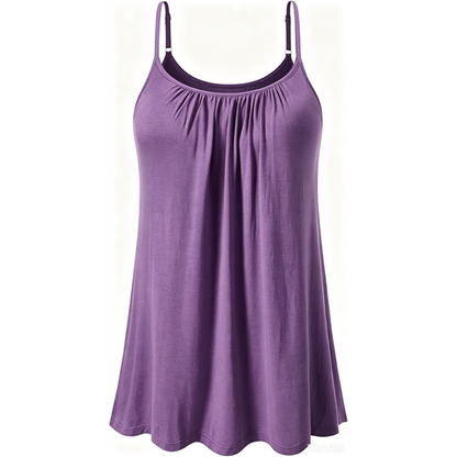 Women's Cool Flowy Bra Cami | with Built-in Cups | Relaxed Fit | Adjustable Spaghetti Strap