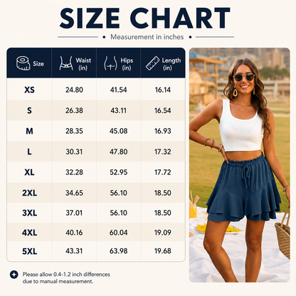 Flowy Shorts for Women Boho Ruffle Tiered Butterfly Skorts