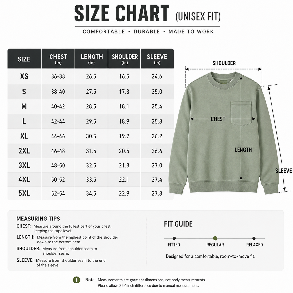 Vintage Washed Unisex Pocket Crewneck Sweatshirt