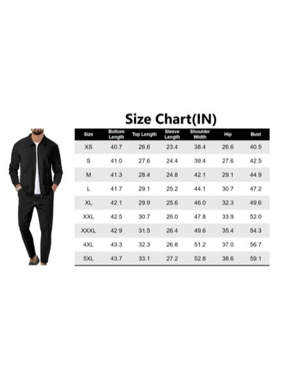 Men's 2-Piece Plain Zip-Up Jacket & Drawstring