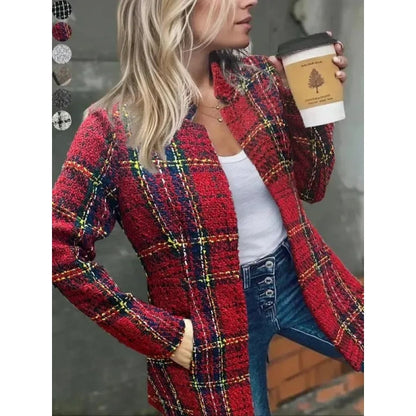 Women's Solid Color Pocket Long Sleeve Front Open Coat