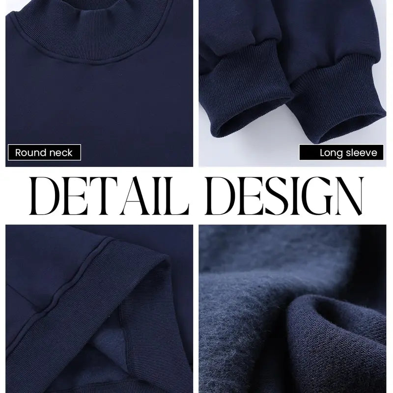 Women's Mock Neck Sweatshirt Oversized Fall Outfits Fleece Lined Turtleneck Pullover