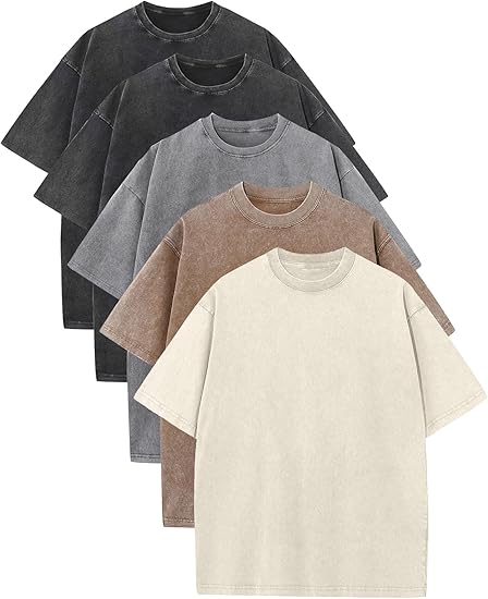 Men’s Oversized Vintage Acid-Wash T-Shirt – 100% Heavyweight Cotton Streetwear for Gym & Everyday Wear
