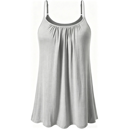 Women's Cool Flowy Bra Cami | with Built-in Cups | Relaxed Fit | Adjustable Spaghetti Strap