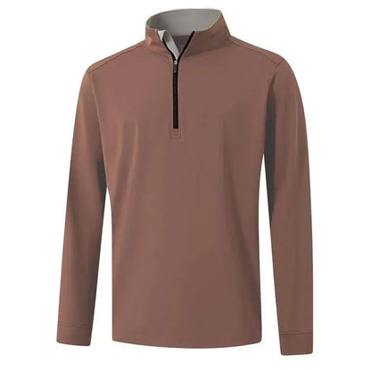 Men's Solid Quarter Zip Golf Pullover