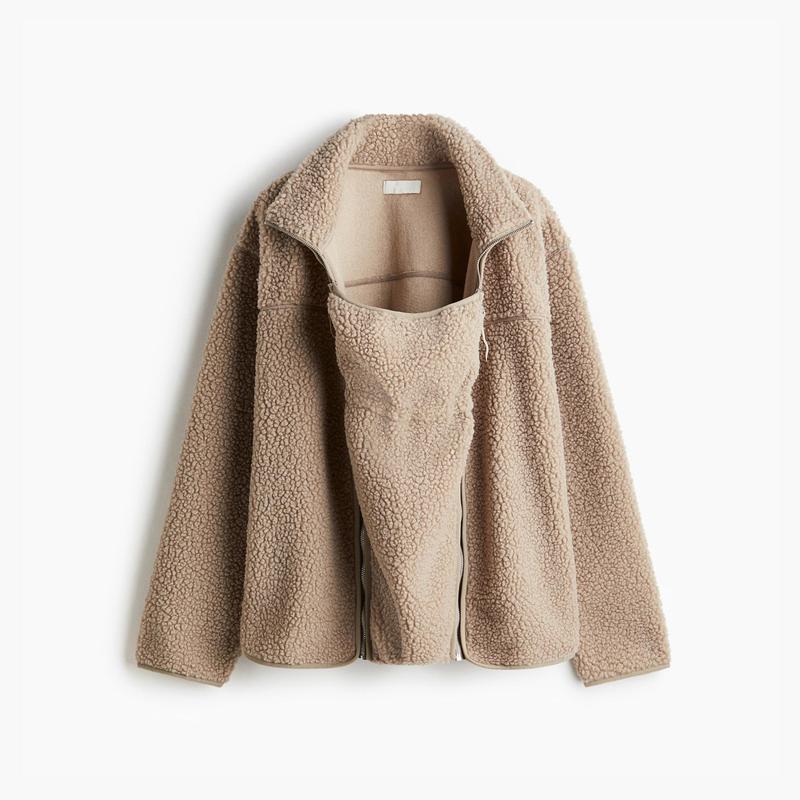 Women's 2-in-1 Hip-Length Casual Sports Outerwear Coat, Soft Teddy Fleece Long-Sleeve Zippered Top with Pocket
