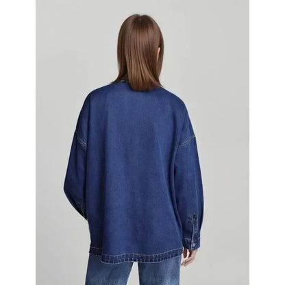 Women's Solid Color Button Denim Jacket