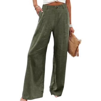 ⚡LAST 2 DAYS⚡- Women’s Casual High Waist Linen Wide Leg Trousers