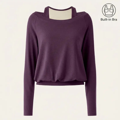 Women's Heat-Tech Multi-Wear Layering Bra Top - Long-Sleeves Minimalist Design