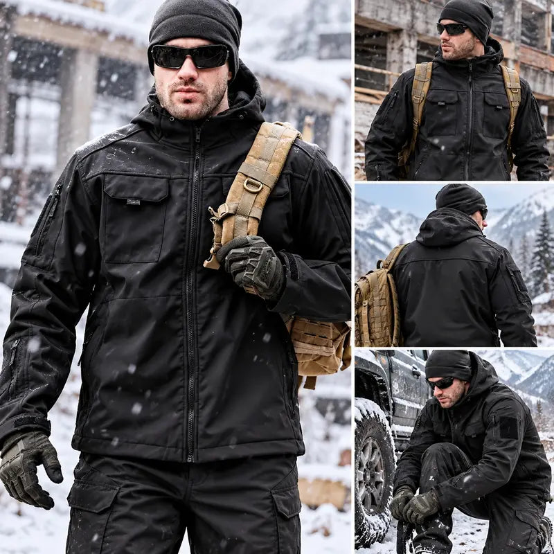 Men's Hooded Work Jacket, Waterproof & Windproof Outdoor Workwear Coat