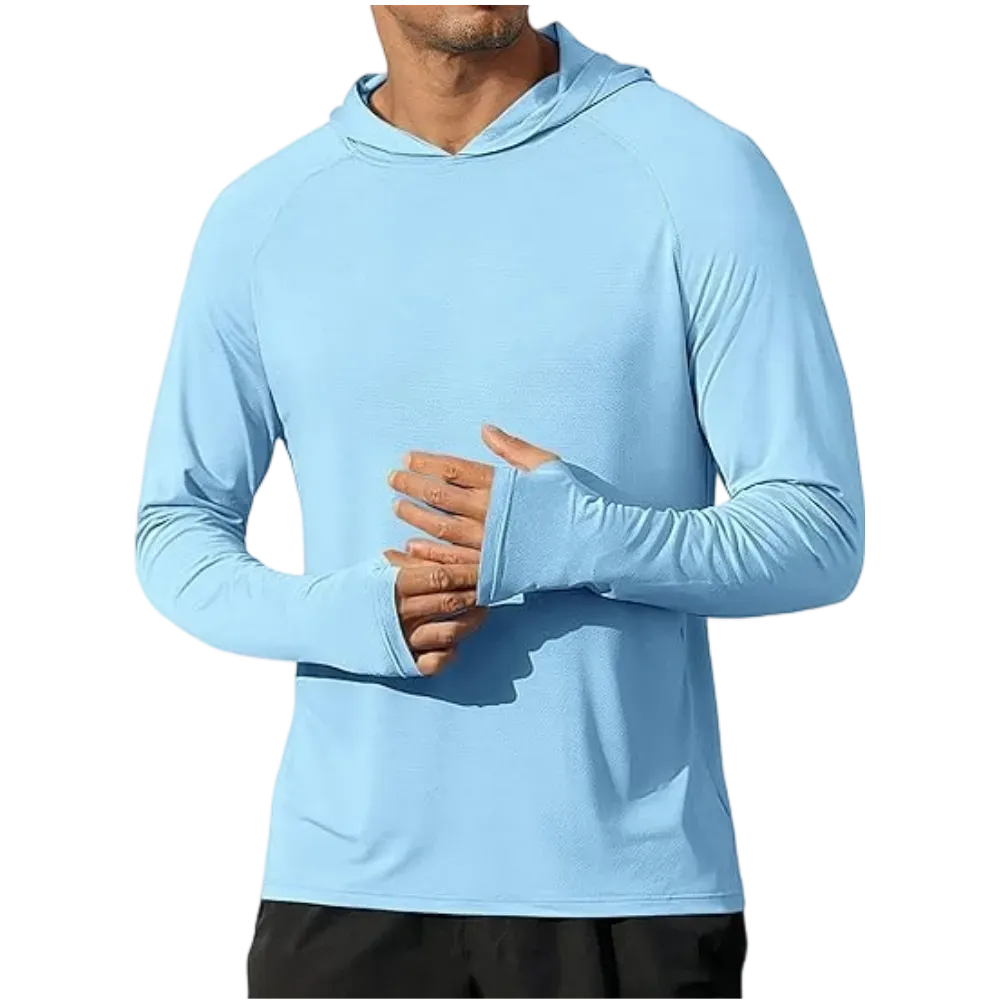 Men's Athletic Hooded Long Sleeves-Quick Dry Running Shirts