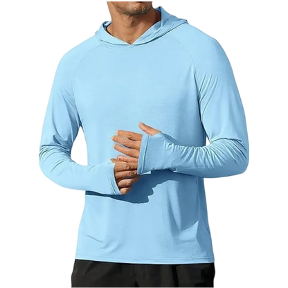Men's Athletic Hooded Long Sleeves-Quick Dry Running Shirts