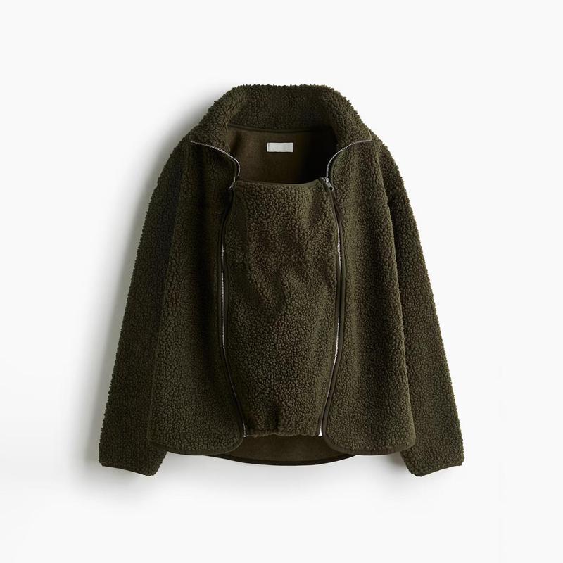 Women's 2-in-1 Hip-Length Casual Sports Outerwear Coat, Soft Teddy Fleece Long-Sleeve Zippered Top with Pocket