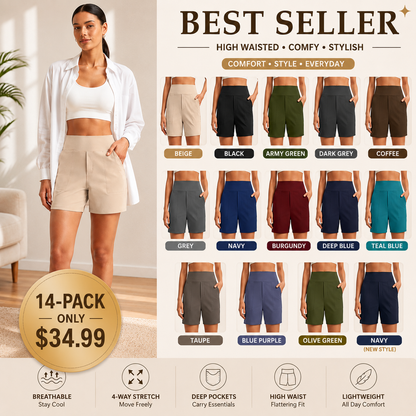Women's Athletic Shorts✨ High Waisted Running Yoga Shorts Summer Casual Burmuda Shorts🌟 with Pockets Activewear💥