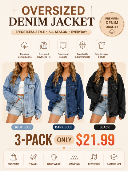 Women's Oversized Jeans Jacket
