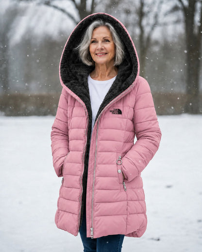 Women's Winter Thickened Down Jacket，Warm Long Puffer Coat Fleece Lined Parka