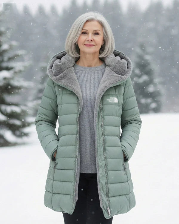 Women's Winter Thickened Down Jacket，Warm Long Puffer Coat Fleece Lined Parka