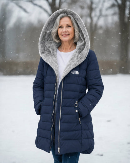 Women's Winter Thickened Down Jacket，Warm Long Puffer Coat Fleece Lined Parka