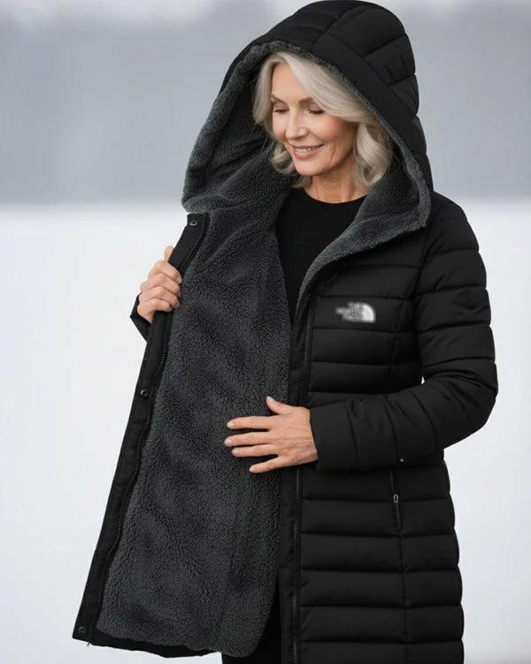 Women's Winter Thickened Down Jacket，Warm Long Puffer Coat Fleece Lined Parka