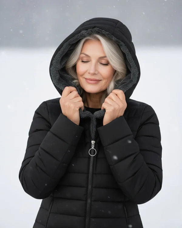 Women's Winter Thickened Down Jacket，Warm Long Puffer Coat Fleece Lined Parka