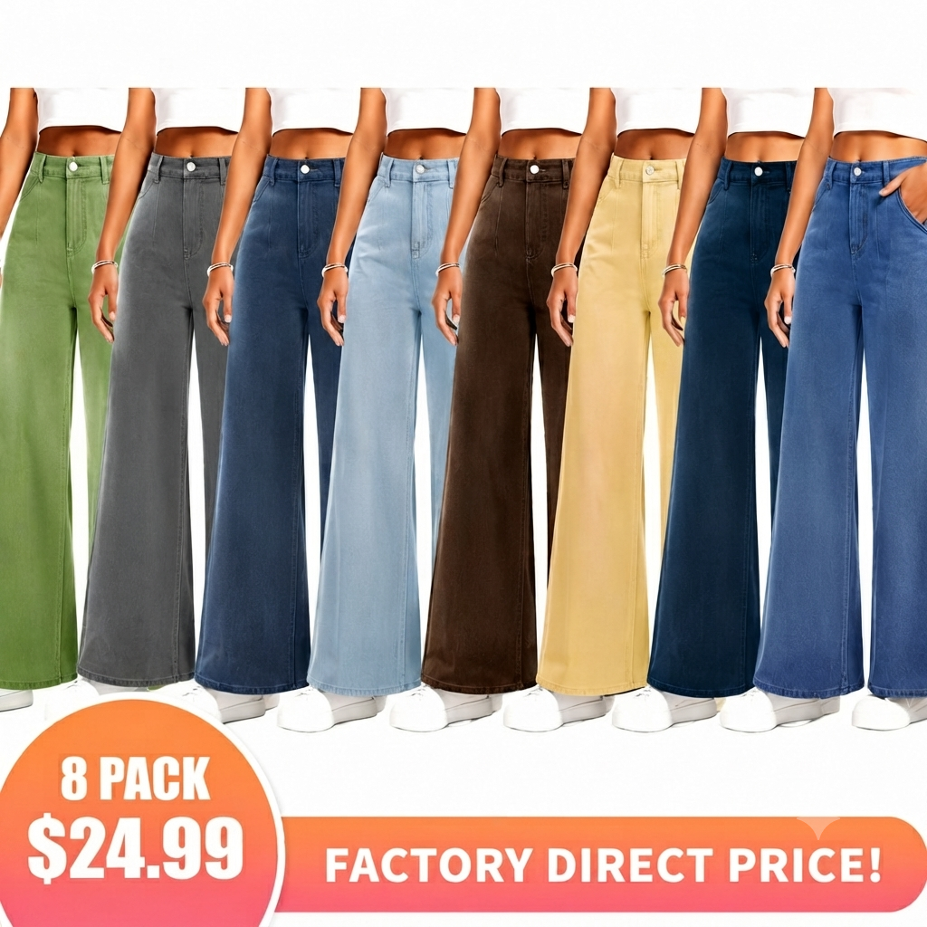 👖High Waisted Tummy Control Wide Leg Jeans