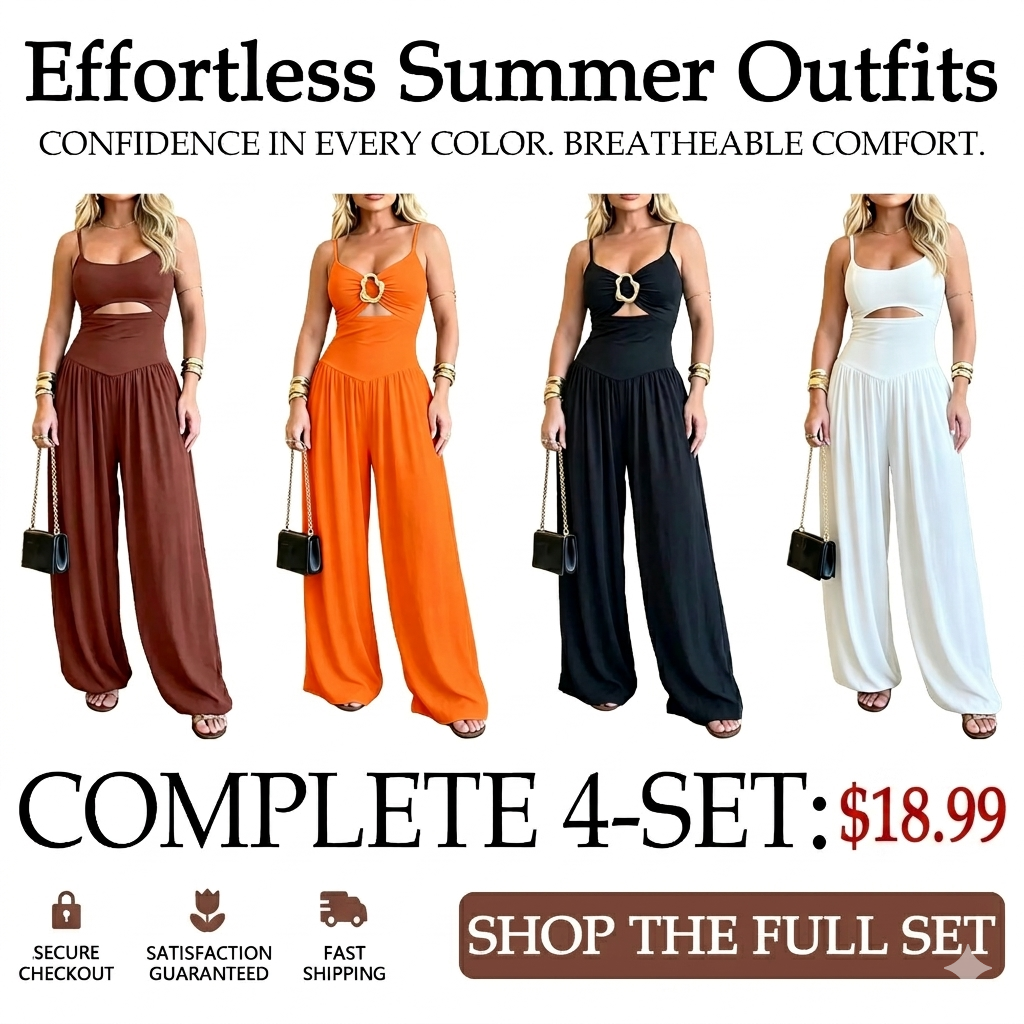 Women’s Backless ☀️Cut-Out Cami Jumpsuit with Pockets