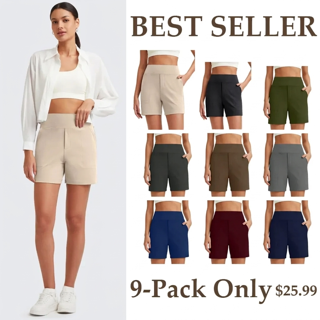Women's Athletic Shorts✨ High Waisted Running Yoga Shorts Summer Casual Burmuda Shorts🌟 with Pockets Activewear💥