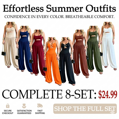 Women’s Backless ☀️Cut-Out Cami Jumpsuit with Pockets
