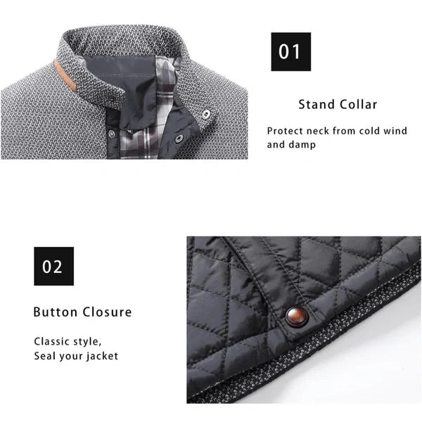 Men's Diamond Quilted Puffer Down Jacket Lightweight Casual .