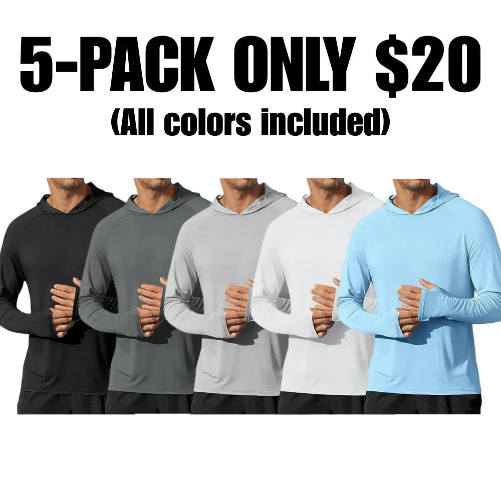 Men's Athletic Hooded Long Sleeves-Quick Dry Running Shirts