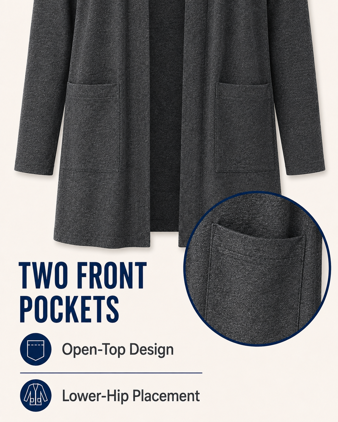 Women's Lightweight Open-Front Longline Cardigan Bundles