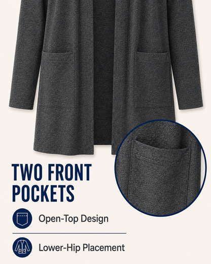 Women's Lightweight Open-Front Longline Cardigan Bundles