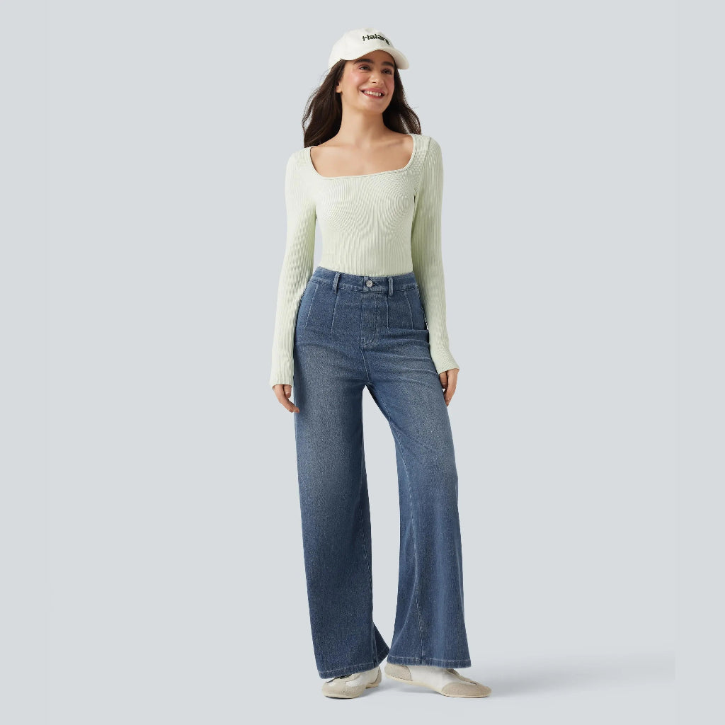 👖High Waisted Tummy Control Wide Leg Jeans