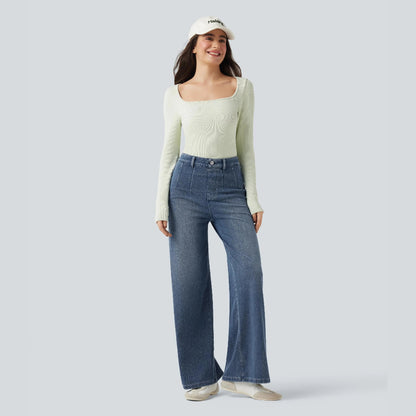👖High Waisted Tummy Control Wide Leg Jeans