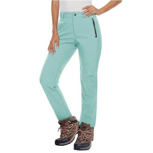 Women's Waterproof Insulated Snow Pants - Women's Clothes Fitted Cut Polyester Blend Cargo Jogger Pants with Zip,