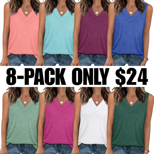 Tank Tops for Women Summer V Neck T Shirts✨ Trendy Sleeveless Basic Tee Loose Fit