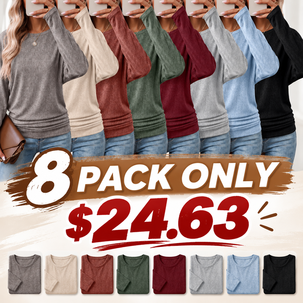 Womens Long Sleeve Shirts Ruched Hem Fall Tops Lightweight Sweaters