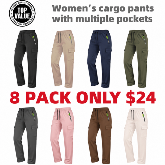 Women's cargo pants with multiple pockets