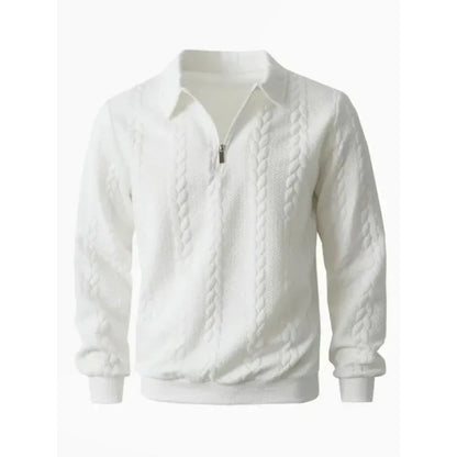 Men's Fall Winter Outfits Knitted Polo Neck Long Sleeve Sweatshirt for Daliy Wear