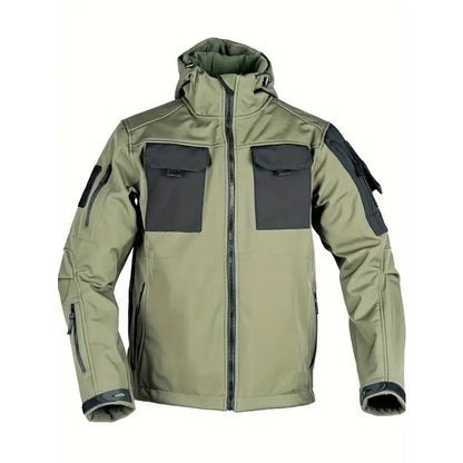 Men's Hooded Work Jacket, Waterproof & Windproof Outdoor Workwear Coat