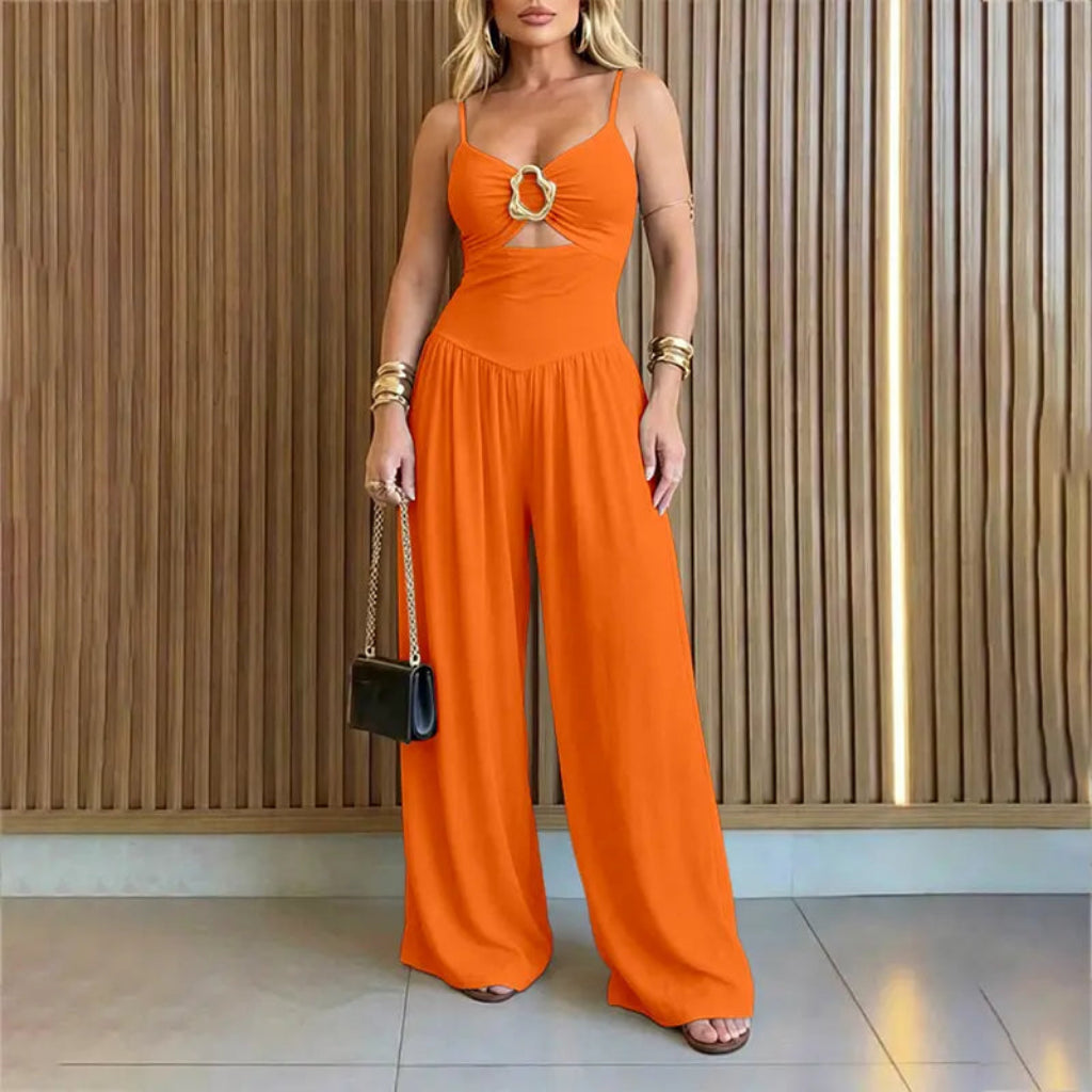 Women’s Backless ☀️Cut-Out Cami Jumpsuit with Pockets