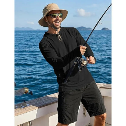 Men's Athletic Hooded Long Sleeves-Quick Dry Running Shirts