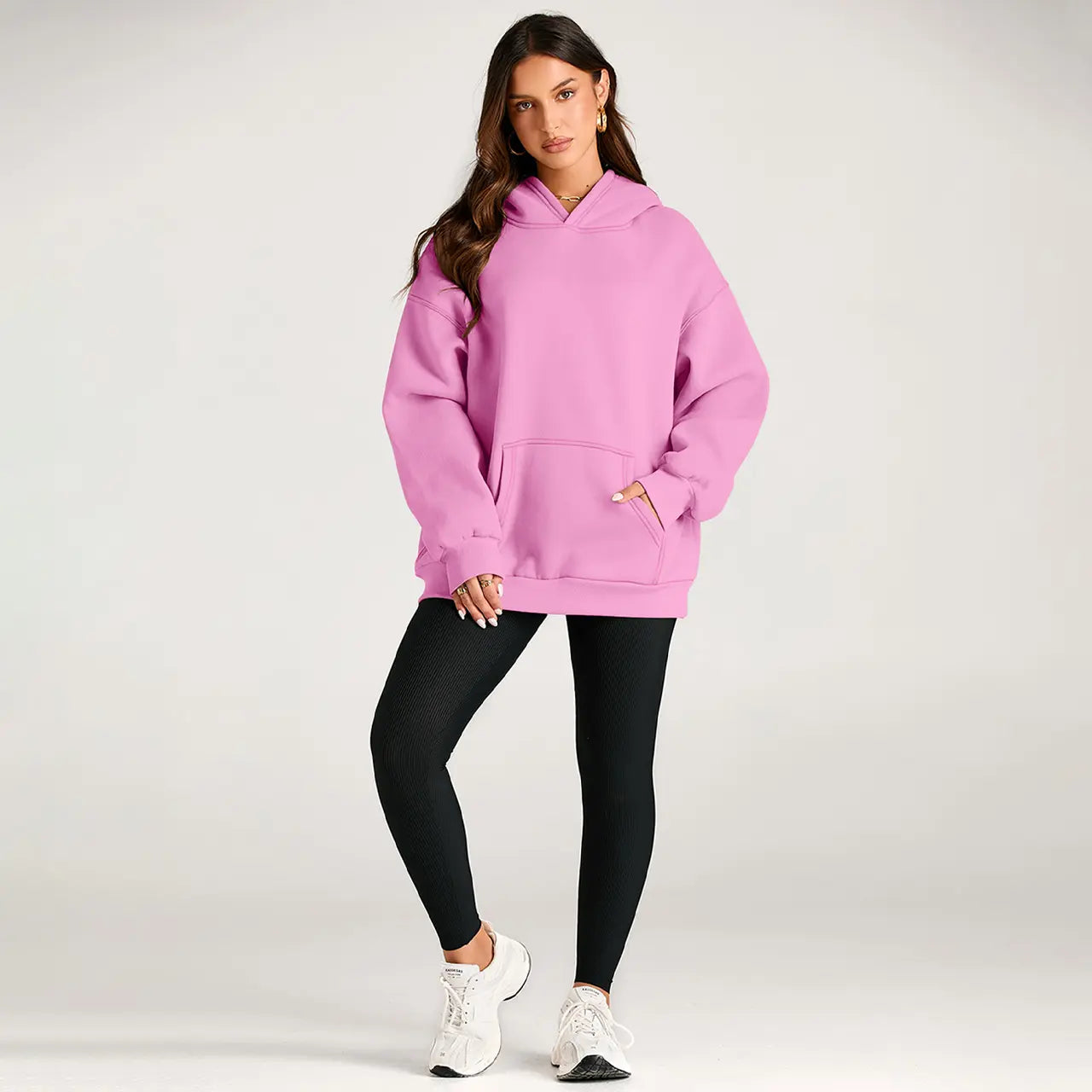Women's oversized fleece hoodie with pockets
